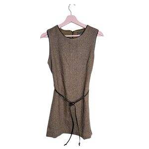 GAP Brown Tweed Mini Dress with Thin Black Belt